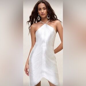 Elegant White Halter Dress
